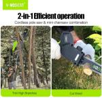 V-MODEST 2-in-1 Cordless Electric Pole Saw