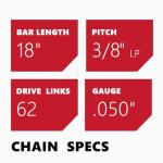 KAKEI 18" Chainsaw Chain for Various Brands