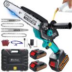 Cordless Mini Chainsaw Set with Batteries - 8" & 6