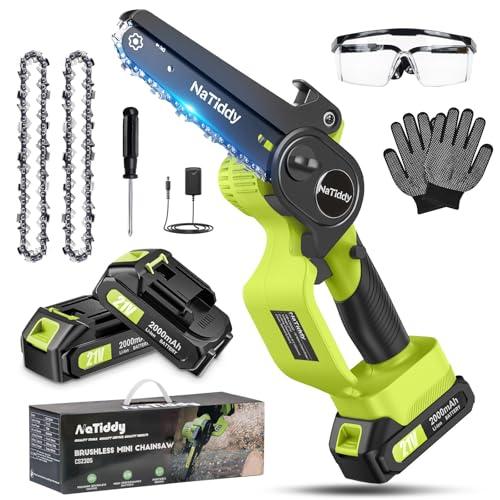NaTiddy 6-Inch Cordless Electric Mini Chainsaw