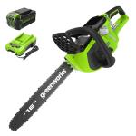Greenworks 40V 16" Brushless Cordless Chainsaw Bundle