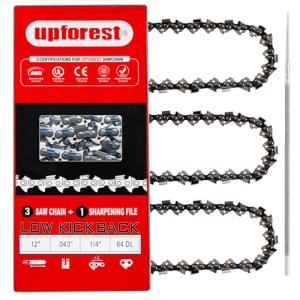 12 Inch Chainsaw Chain for 12 in BAR- 1/4"Pitch,043" Gauge,64 Drive Links-Replaces OEM Part Numbers: For Stihl 71PM3-64, 3670-005-0064.Fits .Stihl MSA 120 C/MSA 140 C/MSA 160 C and More (3 Chains)