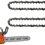 18 Inch Chainsaw Chain .325" Pitch .050'' Gauge 72 Drive Links, 18-Inch Replacement Chains Compatible with Husqvarna 440 445, Echo Craftsman and more - 2 Chains