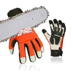 Vgo Leather Chainsaw Protection Gloves - Size L