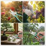 Lothee 9 Pcs Garden Shears Pruning Garden Clippers Bulk Bypass Pruner Heavy Duty for Gardening Hedge Plant Cutting Flower Scissors for Tree Trimming Bonsai Cutting Fruits Picking