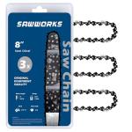 SawWorks 3-Pack 8" Pole Saw Chains
