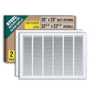 30x20 Steel Air Filter Grille - 2 Pack