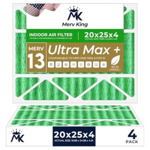 MervKing 20x25x4 MERV 13 Air Filter 4-Pack