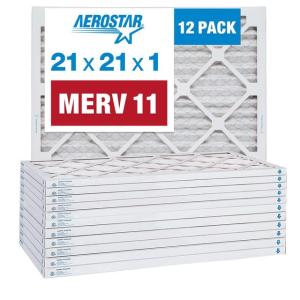 Aerostar 21x21x1 MERV 11 Pleated Filters, 12 Pack