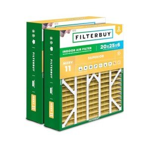 MERV 11 Pleated Air Filters 20x25x6 (2-Pack)