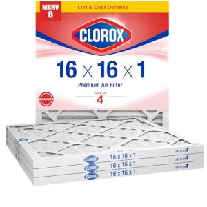 Clorox 16x16x1 MERV 8 Air Filter Pack of 4