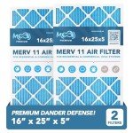 16x25x5 MERV 11 Pleated Air Filter 2-Pack