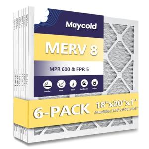 Maycold MERV 8 18x20x1 Pleated Air Filters - 6 Pack