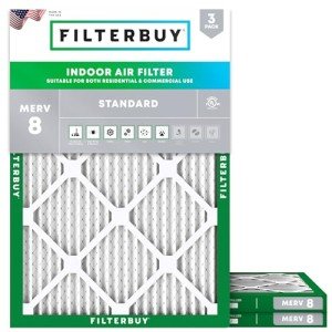 16x22x1 MERV 8 Pleated Air Filter 3-Pack