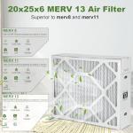 2-Pack MERV 13 20x25x6 Air Filters