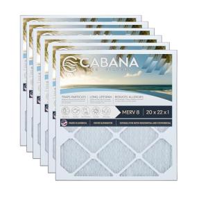 Cabana 6 Pack MERV 8 Air Filters 20x22x1