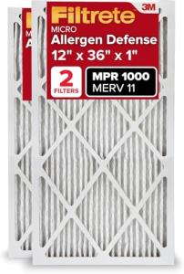 Filtrete 12x36 Air Filter, MERV 11, 2 Pack