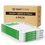 TRIGHTFILTERS 14x25x1 MERV 8 Air Filter 4-Pack