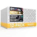 BNX TruFilter 14x24x1 MERV 11 Air Filter 12-Pack