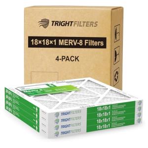 TRIGHTFILTERS 18x18x1 MERV 8 Air Filter 4-Pack