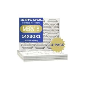 14x30x1 MERV 8 Pleated Air Filter 4-Pack