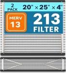 2-Pack AprilAire 213 MERV 13 Filters, 20x25x4