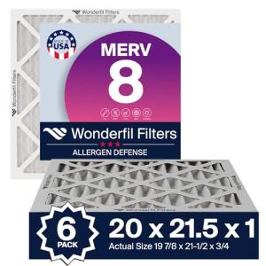 Pleated MERV 8 Filters 20x21.5 (6 Pack)
