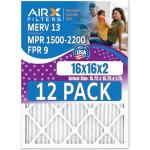 16x16x2 MERV 13 Air Filters, 12 Pack