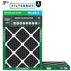Filterbuy 16x25x1 MERV 8 Air Filters (2-Pack)