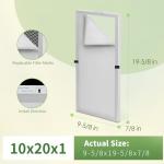 Montemono Reusable 10x20x1 Air Filter, MERV 8