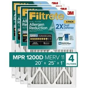 Filtrete 20x25x1 Air Filter MPR 1200D, 4-Pack