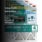 Filtrete 20x25x1 Air Filter MPR 1200D, 4-Pack