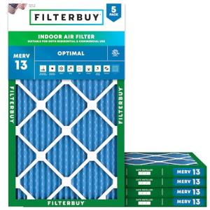 Filterbuy 8x30x1 MERV 13 Air Filters (5-Pack)