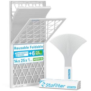 Reusable 14x25x1 MERV 8 Air Filter Pack