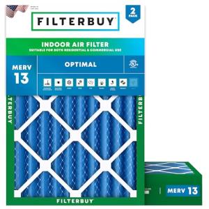 Filterbuy 18x20x4 Air Filter MERV 13 (2-Pack)