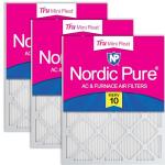 Nordic Pure MERV 10 Mini Pleat Air Filters, 3 Pack