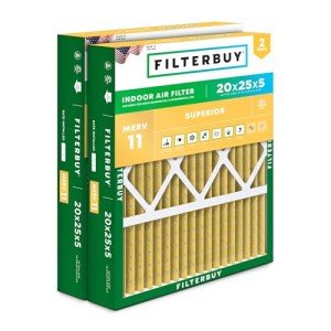 MERV 11 Pleated Air Filters 20x25x5 (2-Pack)