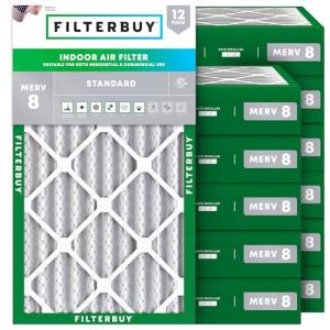 12x24x4 MERV 8 Air Filters for Allergies - 12 Pack