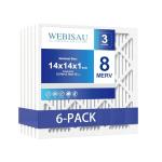 14x14x1 Pleated MERV 8 Air Filters 6-Pack
