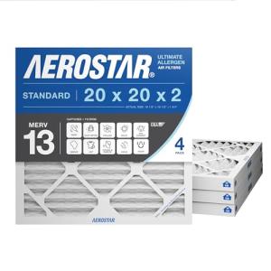 Aerostar MERV 13 20x20x2 Air Filter 4-Pack