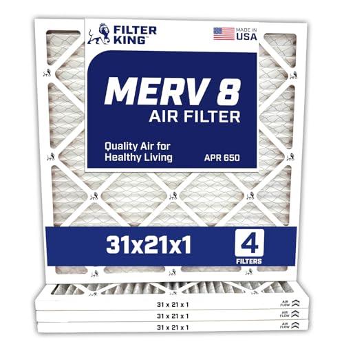 Filter King 31x21x1 MERV 8 Air Filter - 4-Pack