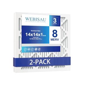 WEBISAU 14x14x1 MERV 8 Air Filters - 2 Pack