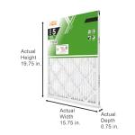 3-Pack MERV 8 Pleated Air Filters 16x20x1