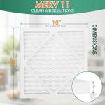 10x10x1 Air Filter, 2 Pack, MERV 11