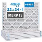 Aerostar 22x24x1 MERV 13 Air Filter 6 Pack