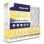 Maycold MERV 8 Pleated HVAC Air Filters 6-Pack