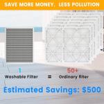 18x18 Washable HVAC Air Filter, Merv 8