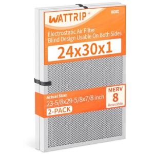 WATTRIP MERV 8 Reusable Air Filters - 2 Pack