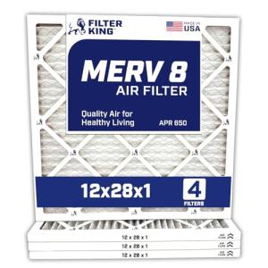 Filter King 12x28x1 Air Filter 4-Pack MERV 8