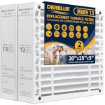 DerBlue 2-Pack 20x25x5 MERV 13 Furnace Filters